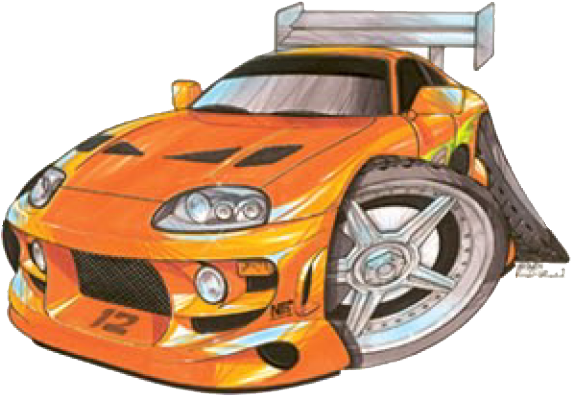 Fast And Furious, Nissan Skyline - Cartoon Fast And Furious Cars (604x407), Png Download