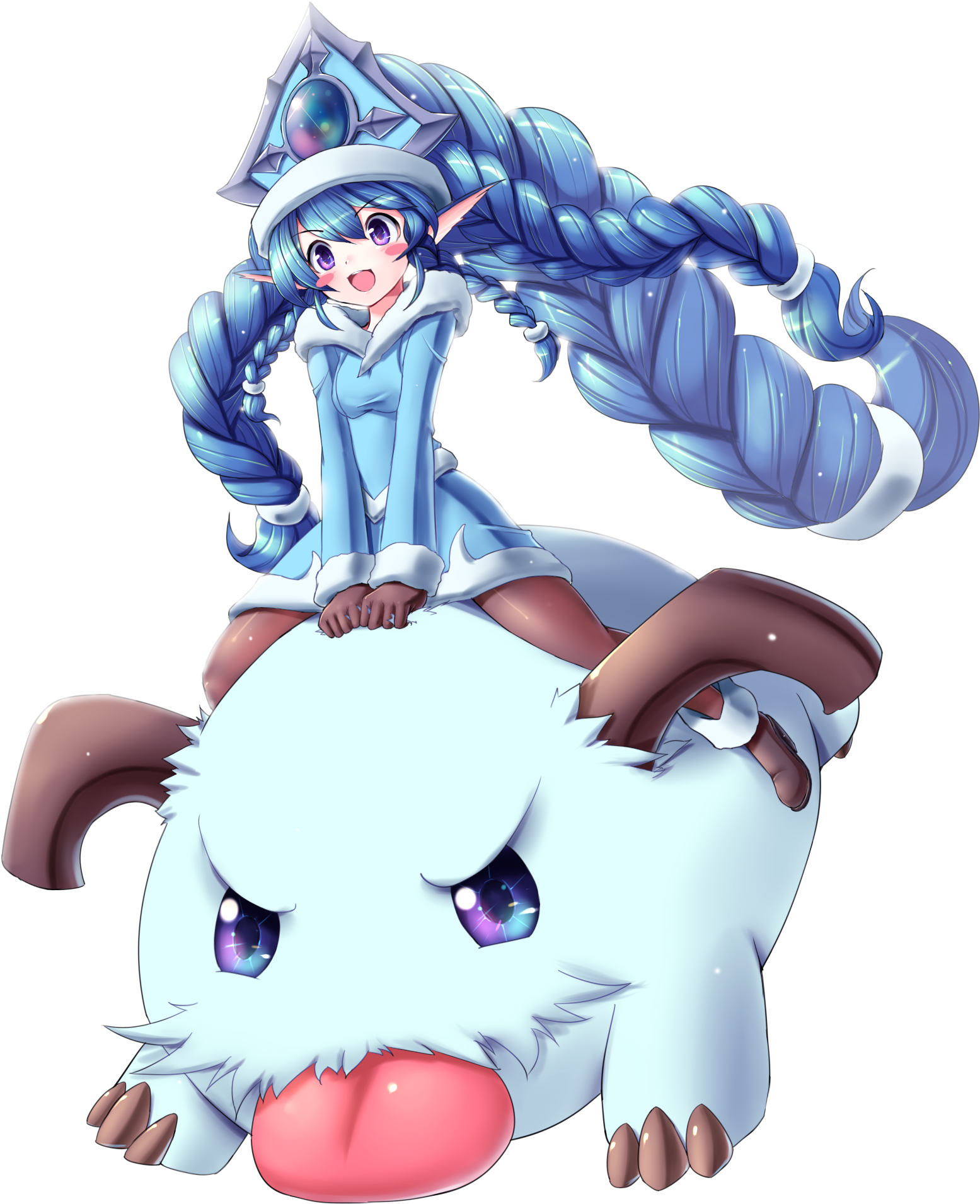 Winter Wonder Lulu & Poro By Ranken Hd Wallpaper Fan - Poro Lol (3498x1968), Png Download
