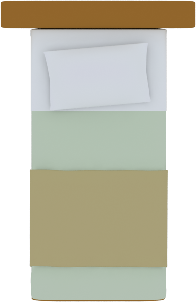 Cama Sencilla 01 Copia - Cama En Planta Png (383x589), Png Download