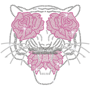 Unique Tiger Flower Eyes Iron-on Rhinestone Transfer - Tiger Flower (450x450), Png Download