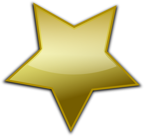 Sheriff's Vector Graphics - Gold Star Vector Png (500x473), Png Download