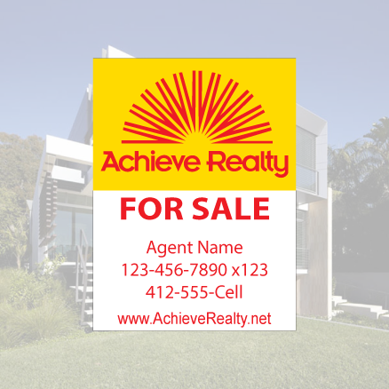 12" X 18" For Sale Window Sign - Achieve Realty (438x438), Png Download