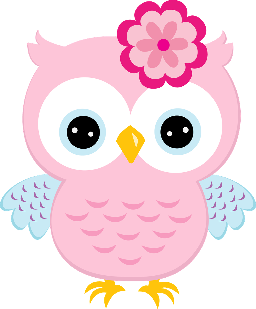 Light Pink Owl With Bow - Owl Clipart (900x1085), Png Download