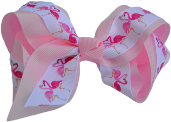 Light Pink Flamingo Bow - Present (600x461), Png Download