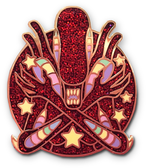 Pastel Glitter Black Xenomorph V2 - Lapel Pin (700x700), Png Download