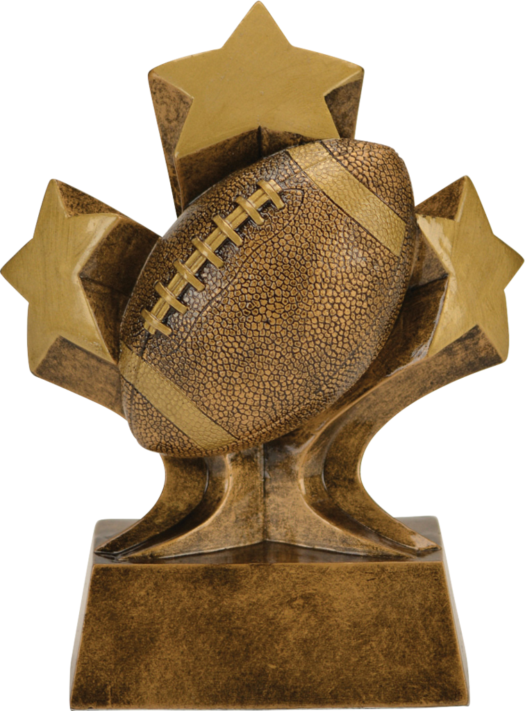 Tri-star Resins Football Award - 5" Quantity(1) (354x480), Png Download