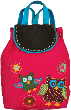 Signature Pink Owl Quilted Toddler Backpack By Stephen - Stephen Joseph Signature Quilted Backpack, Owl (450x650), Png Download