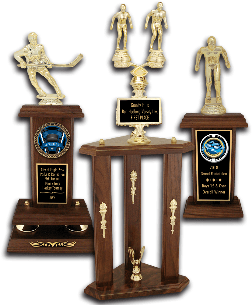 Football Solid Walnut Trophies - Trophy (1000x1000), Png Download