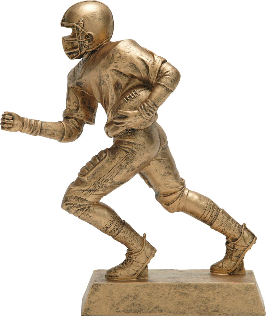 Football Runner, Male, Figure Resin In Gold - Football Sport Statue Trophy (860x1024), Png Download