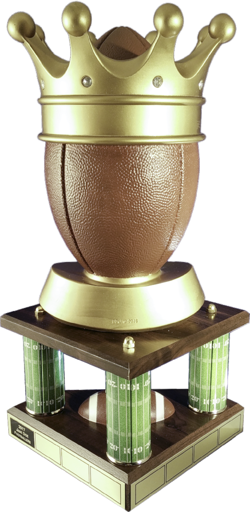 Fantasy Football Crown Large Three Column Perpetual - Trophy (489x1000), Png Download