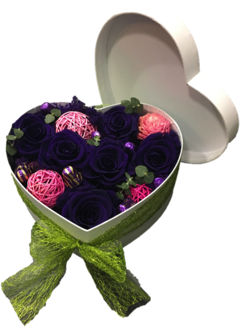 Preserved Rose Heart Box - British Columbia (600x673), Png Download