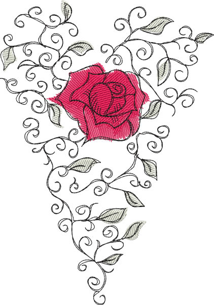 Rose Heart Romantic - Romance (422x600), Png Download