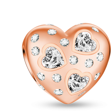 Pandora Charms Compatible Rose Gold Love Set (500x500), Png Download