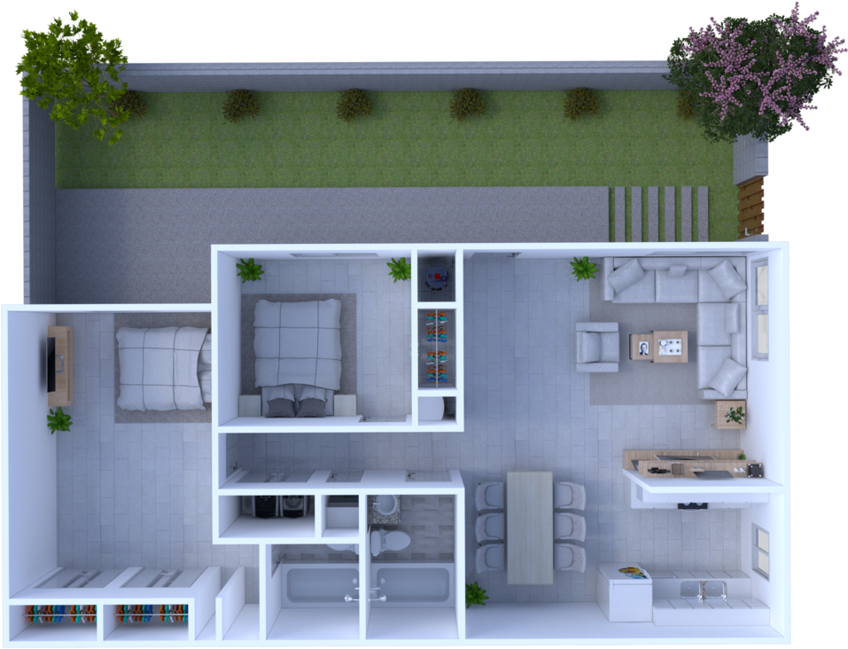 2-bed, (1000x750), Png Download