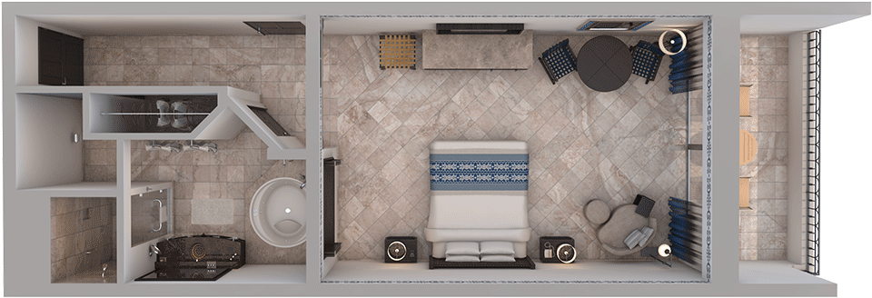 Ocean View With 1 King Bed - Shelf (1024x768), Png Download