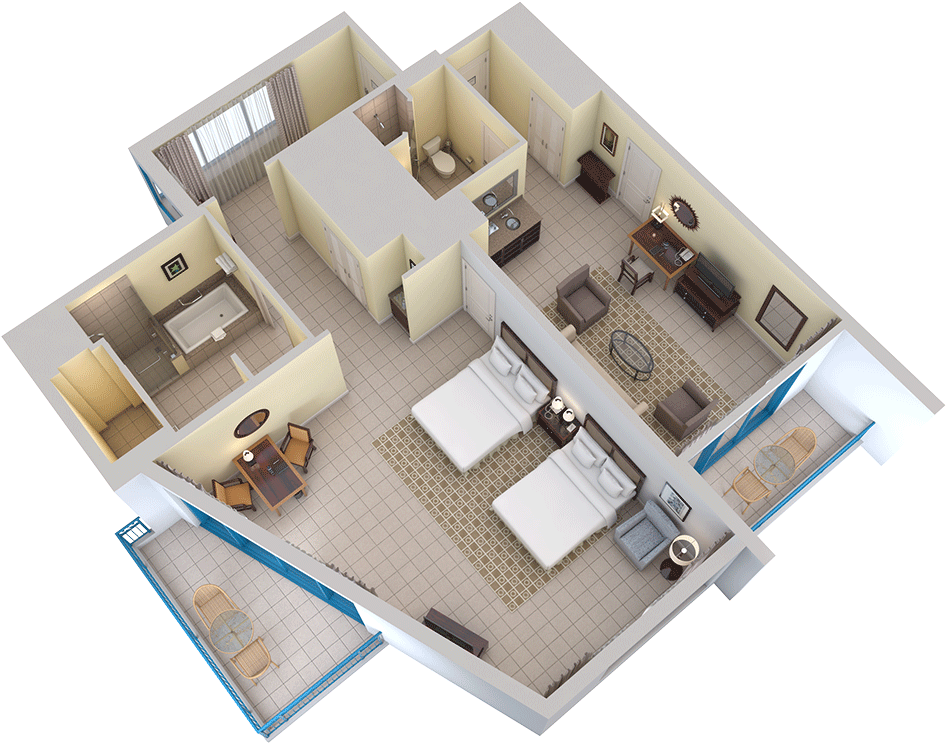 Bay View Suite - Hilton Barbados Executive Rooms (1024x768), Png Download