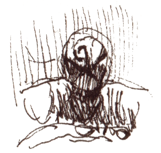 The Reverse Chi-rho Symbol On A Column In The Lateran - Sketch (513x561), Png Download