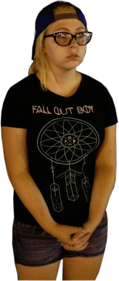Fall Out By T Shirt Eyewear Sleeve Shoulder Joint Vision - Fall Out Boy Girl Meme (234x552), Png Download
