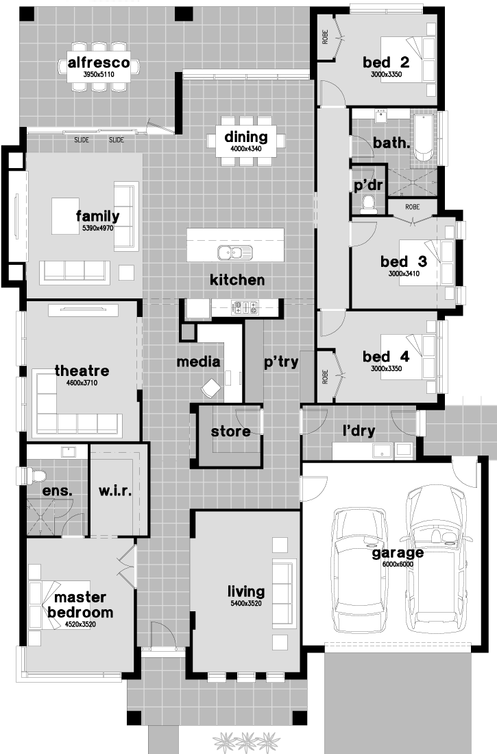 Fabulous Floor Plan Friday Family Home With Walk Through - Walk Through Pantry Design (735x1098), Png Download