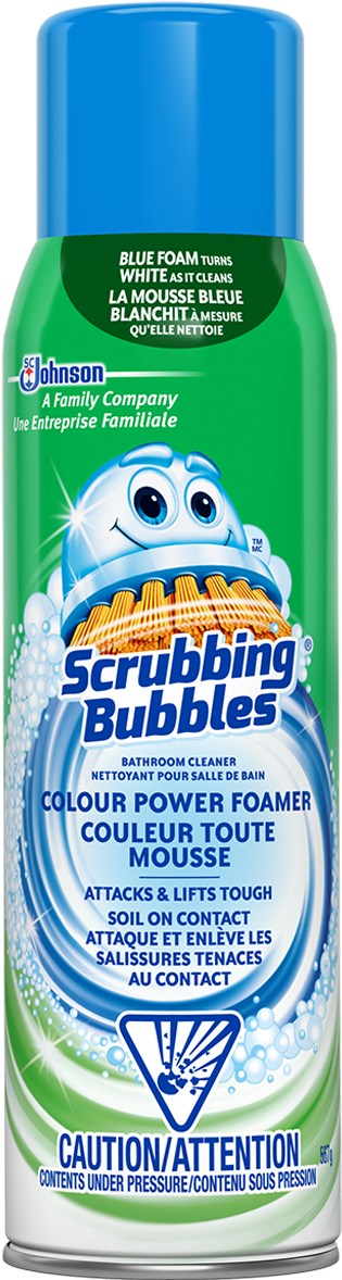 Foamer Aerosol With Colour Power - Scrubbing Bubbles Toilet Cleaning Gel With Hydrogen (540x1500), Png Download