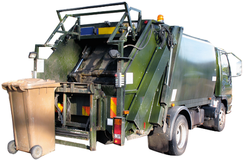 Garbage-truck - Litter Bin Garbage Truck (507x338), Png Download