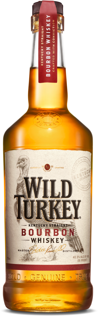 Wild Turkey - Wild Turkey 81 Proof Bourbon Kentucky Straight Bourbon (413x1200), Png Download