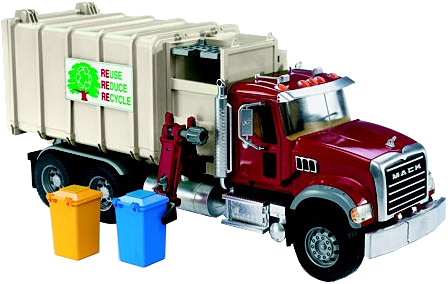 How - Bruder - Mack Granite Side Loading Garbage Truck (448x284), Png Download