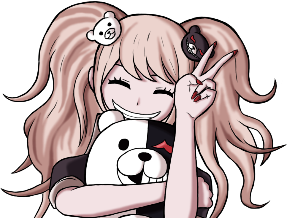 51502050 - Junko Enoshima With Monokuma (1024x794), Png Download
