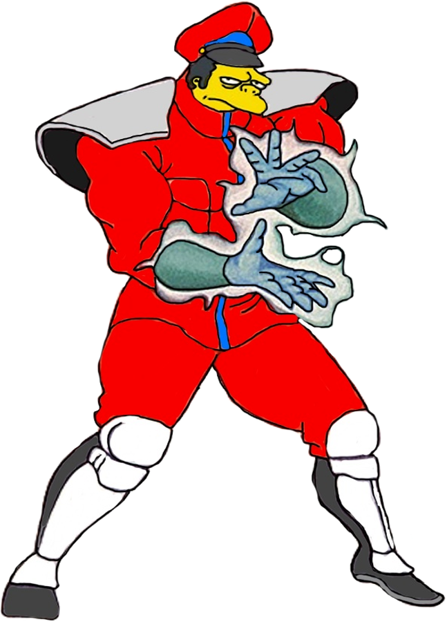 Moe Szyslak As M - Vega Street Fighter 2 (647x900), Png Download
