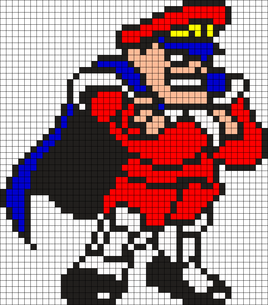 M Bison Perler Bead Pattern / Bead Sprite - Street Fighter Perler Bead Patterns (925x1051), Png Download