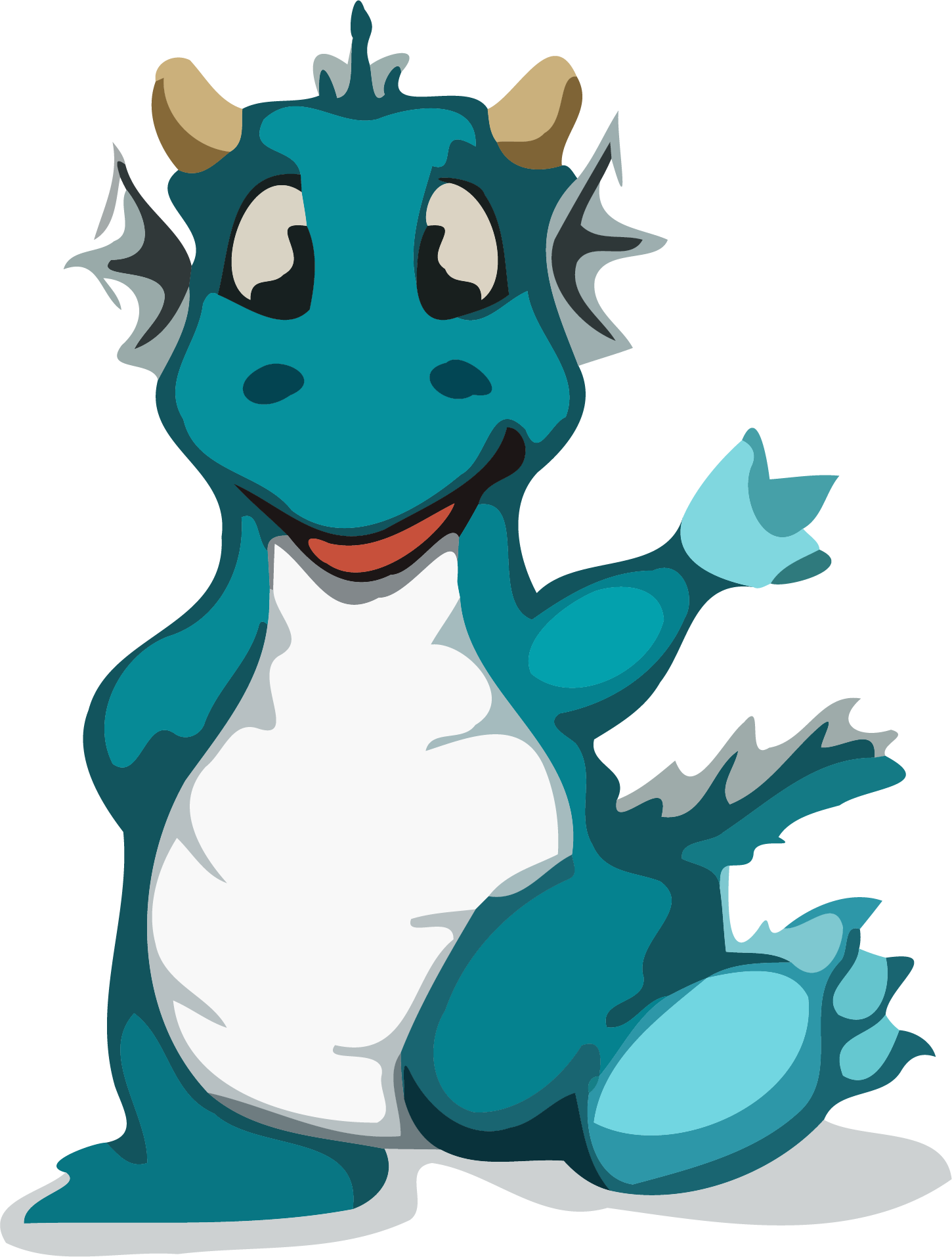 Dragon Hello Clipart Png - Dragon Pet Cartoon (1450x1914), Png Download
