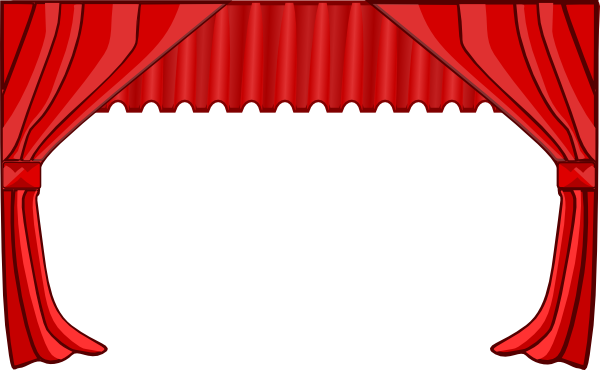 Curtain Clipart Small Window - Theater Curtains Clip Art (600x370), Png Download