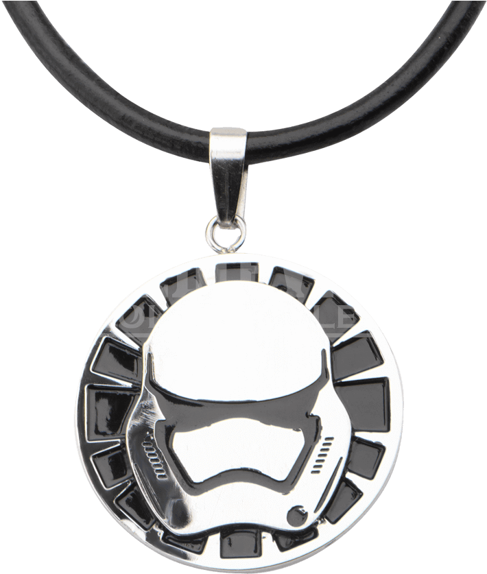 Mens First Order Stormtrooper Cord Necklace - Star Wars Necklace Stormtrooper Pendant With Chain (850x850), Png Download