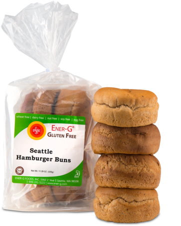 Ener-g Seattle Hamburger Buns - Ener-g - Gluten-free Bread High Fiber Loaf - 16 Oz. (393x480), Png Download