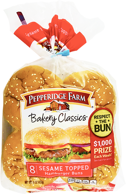 Pepperidge Farm Hamburger Buns, Sesame Topped - Pepperidge Farm (412x631), Png Download