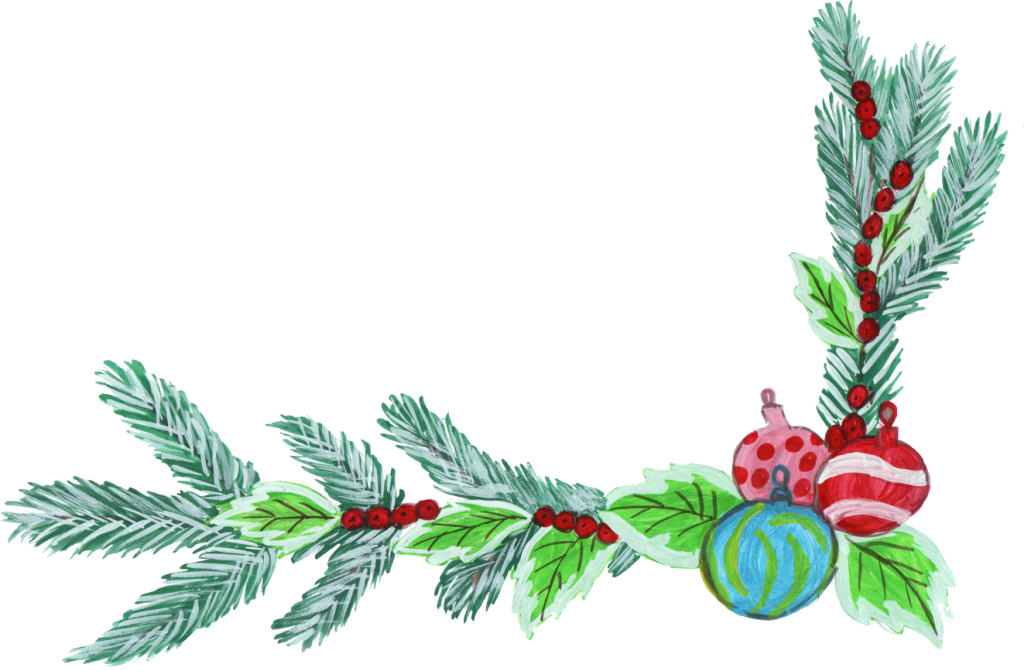 Christmas Corner Decorations Png - Portable Network Graphics (1024x671), Png Download