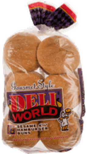 Hamburger Buns Sesame Deli World 12 Pack - Hamburger (500x500), Png Download