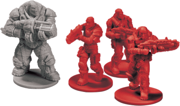 Gears Of War The Board Game Components - Flight Fantasy Game Doom Miniatures (610x360), Png Download