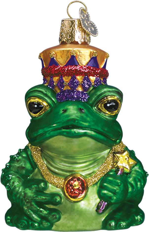 Christmas Corner Decorations Png Find Craft Ideas - Fairy Tale Frog King Glass Ornament By Old World Christmas (1000x1000), Png Download