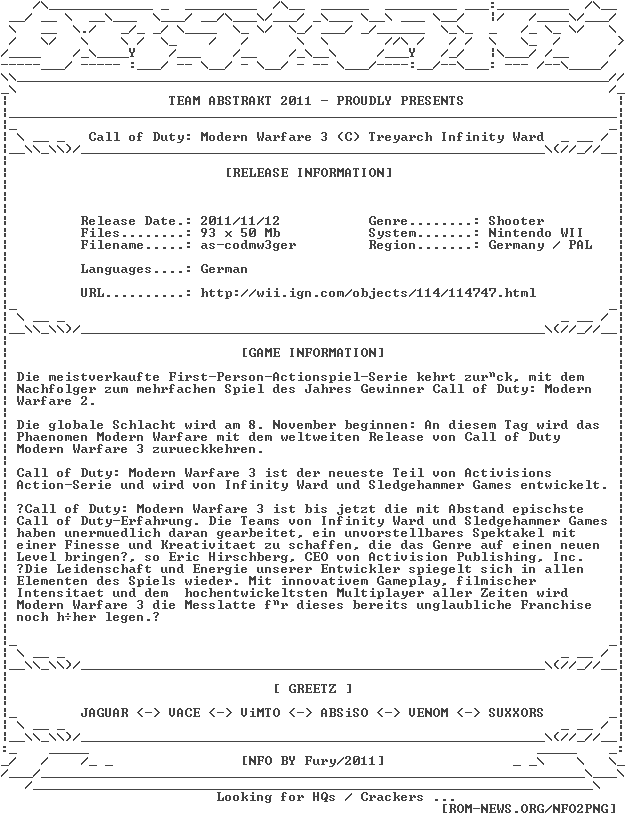Call Of Duty Modern Warfare 3 Pal German Wii-abstrakt - Document (632x828), Png Download