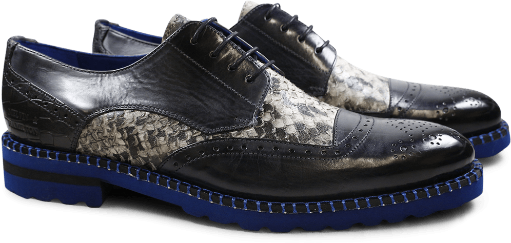 Derby Shoes Henry 13 Snake Crock London Fog Black White - Sneakers (1024x1024), Png Download