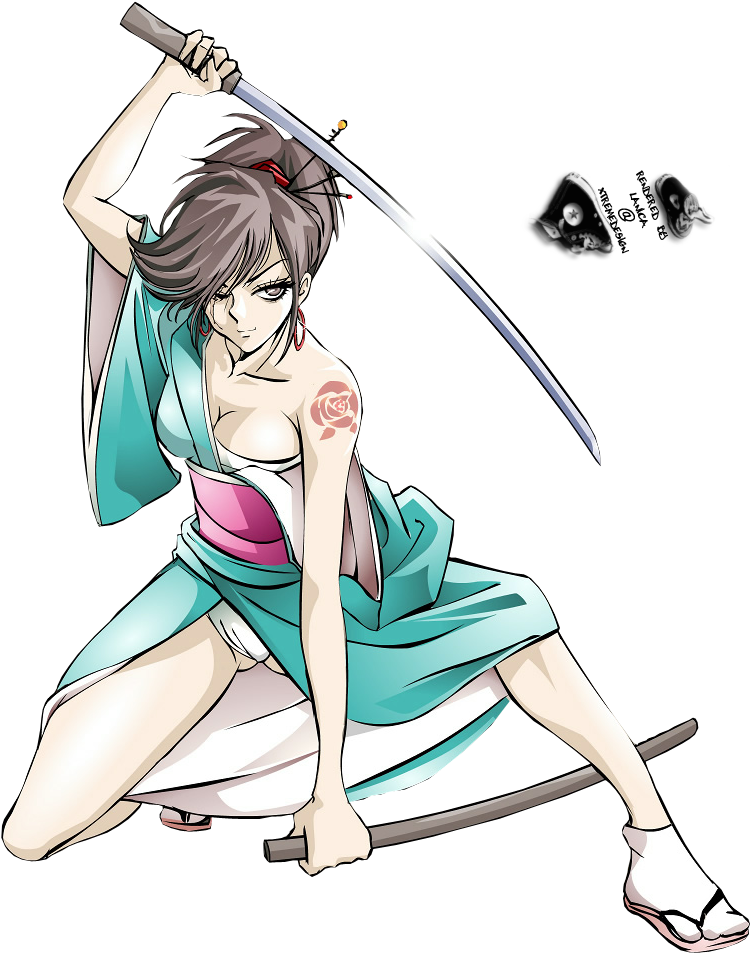 A47 - Samurai Girl (760x958), Png Download