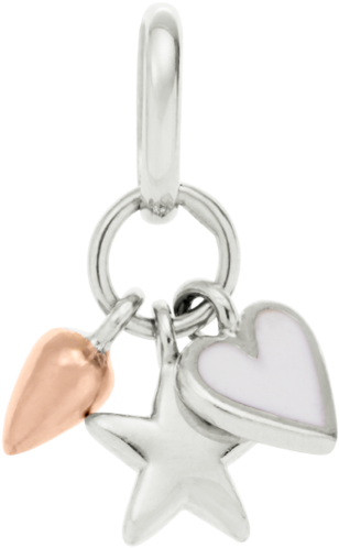 Heart Star Cluster Image - Silver (939x1024), Png Download