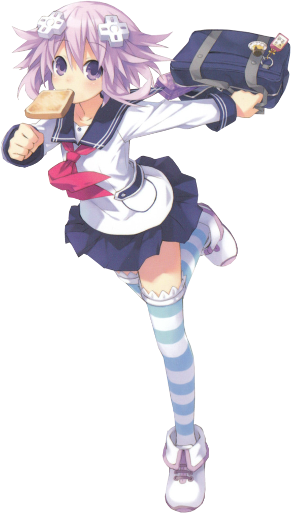 Neptune Schoolgirl Render By Jessymoonn-dafs2av - Cyberdimension Neptunia Neptune Fanart (748x1068), Png Download