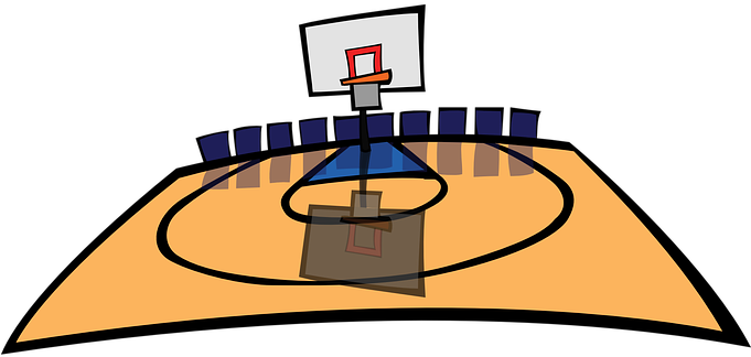 Basketball Basketball Court Basketball Fie - Basketball Court Clipart Png (680x340), Png Download