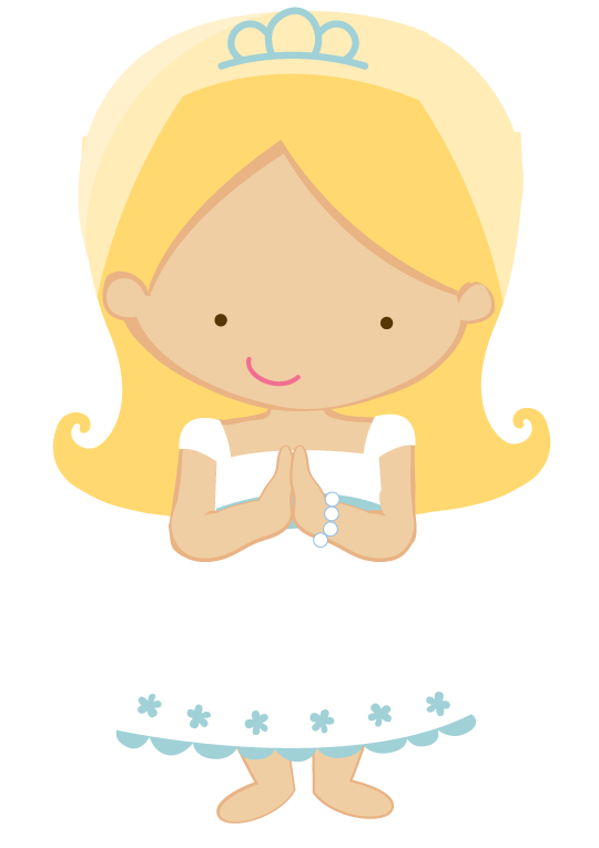 Download Svg Freeuse Stock Zwd Rosary Girl Png - Communion Girl Blonde Hair  Clipart PNG Image with No Background 