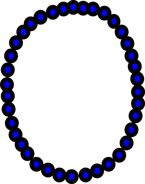 Necklace Clipart Blue - Blue Bead Necklace Png (468x592), Png Download