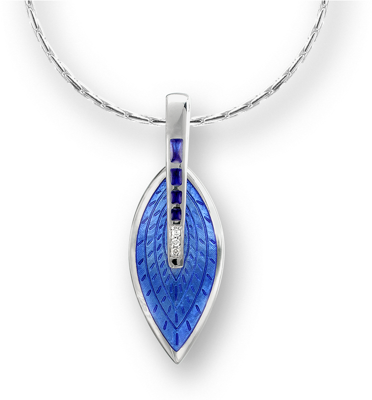 Nicole Barr Designs Sterling Silver Marquis Necklace-blue - Blue Modern Necklace - Sterling Silver 18 Inch (800x800), Png Download