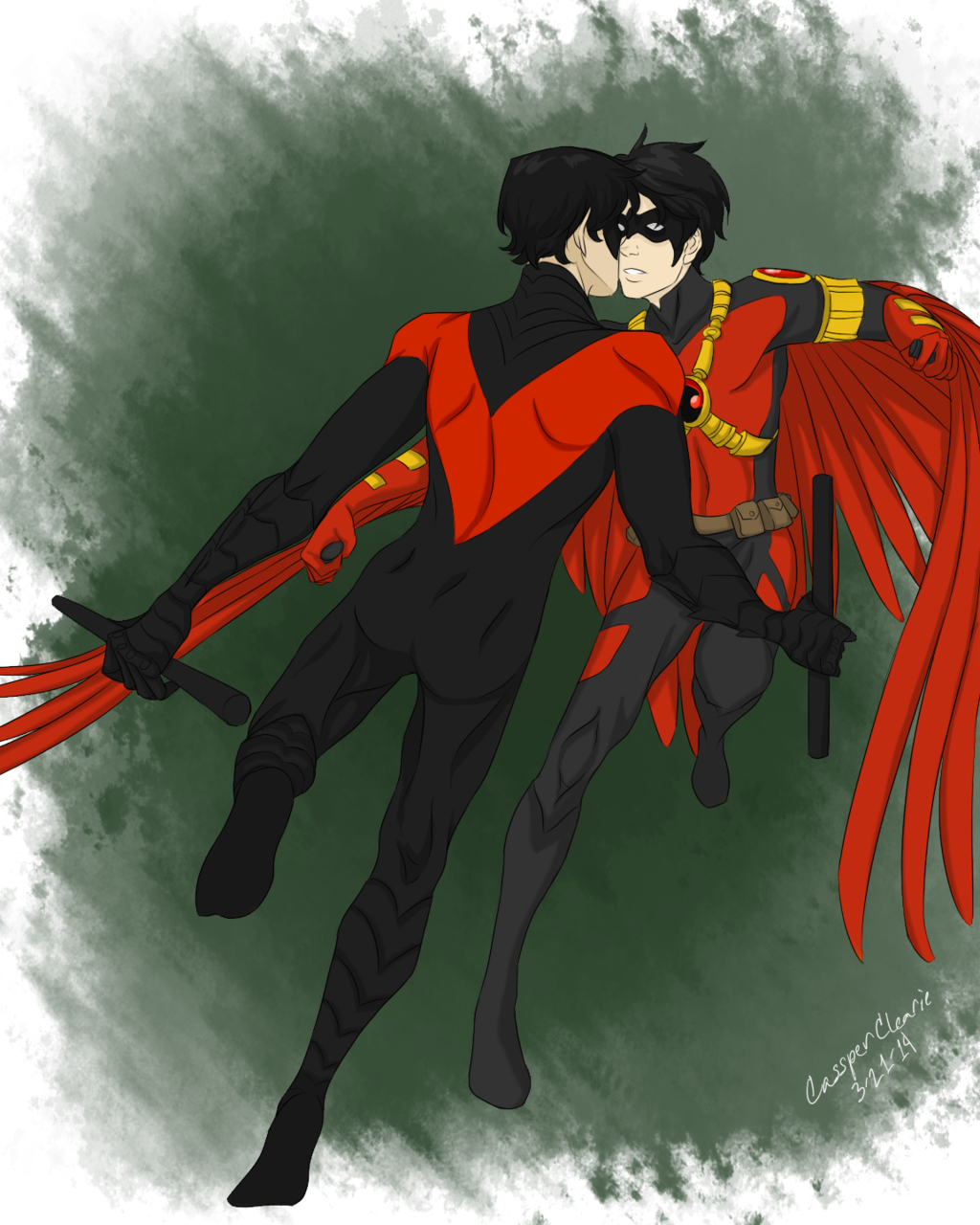 Dick Grayson And Tim Drake By Cassperclearie On Deviantart (1024x1280), Png Download