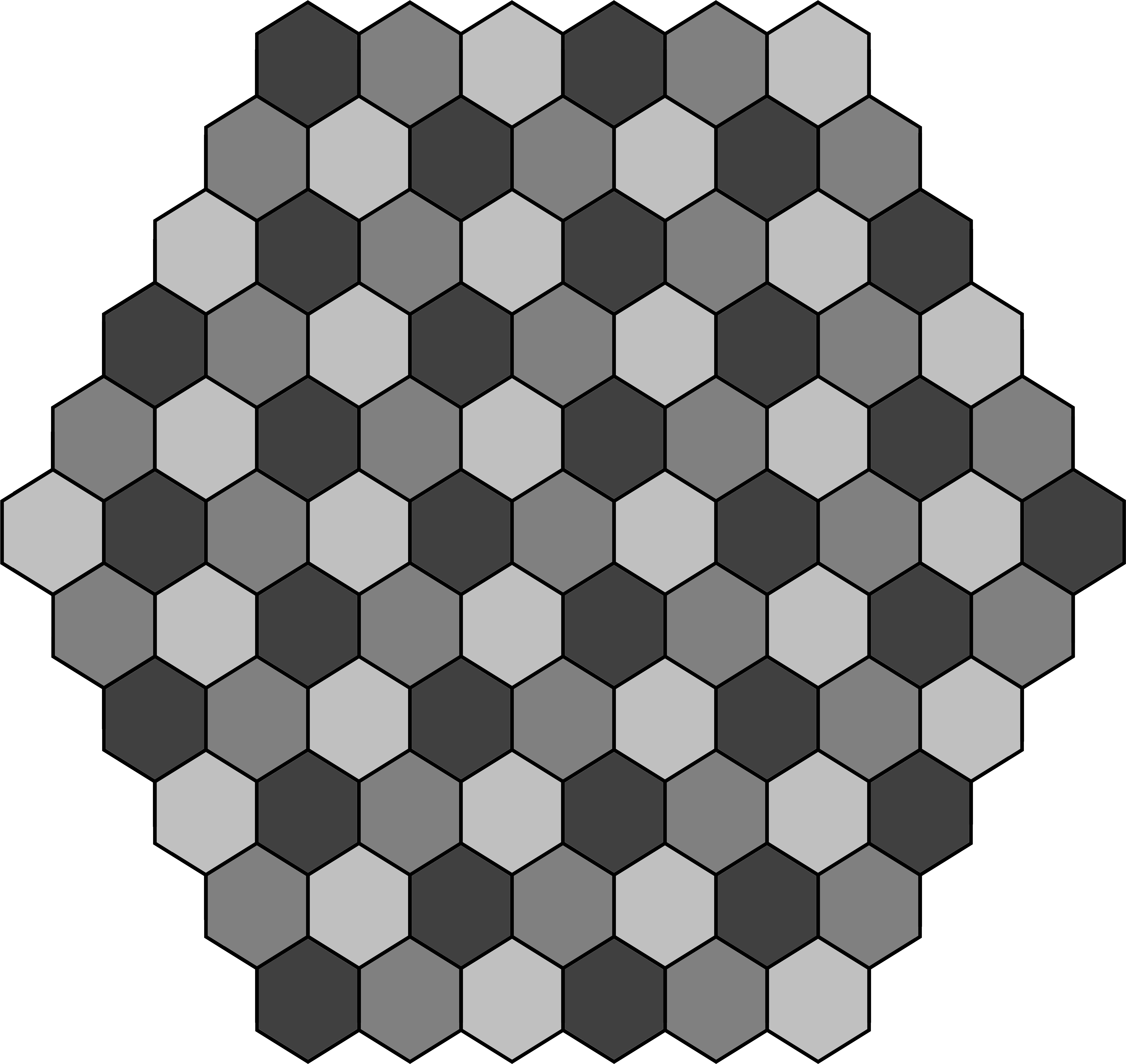 R=6 Hexagonal Board (8000x7500), Png Download